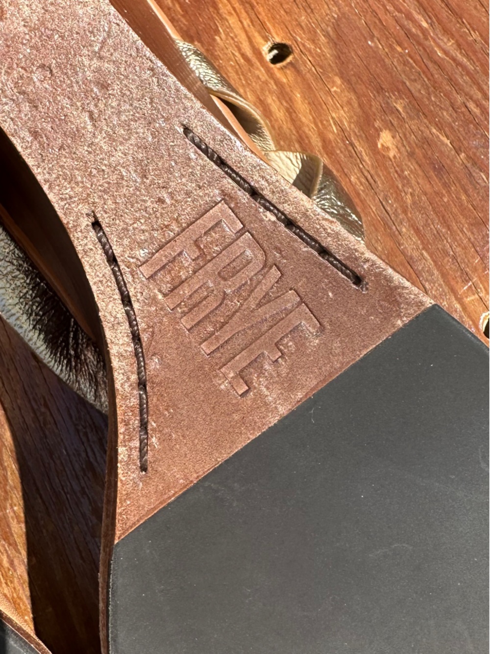 Frye Rachel Metallic Buckle Wedge Sandals - Picture 12 of 16